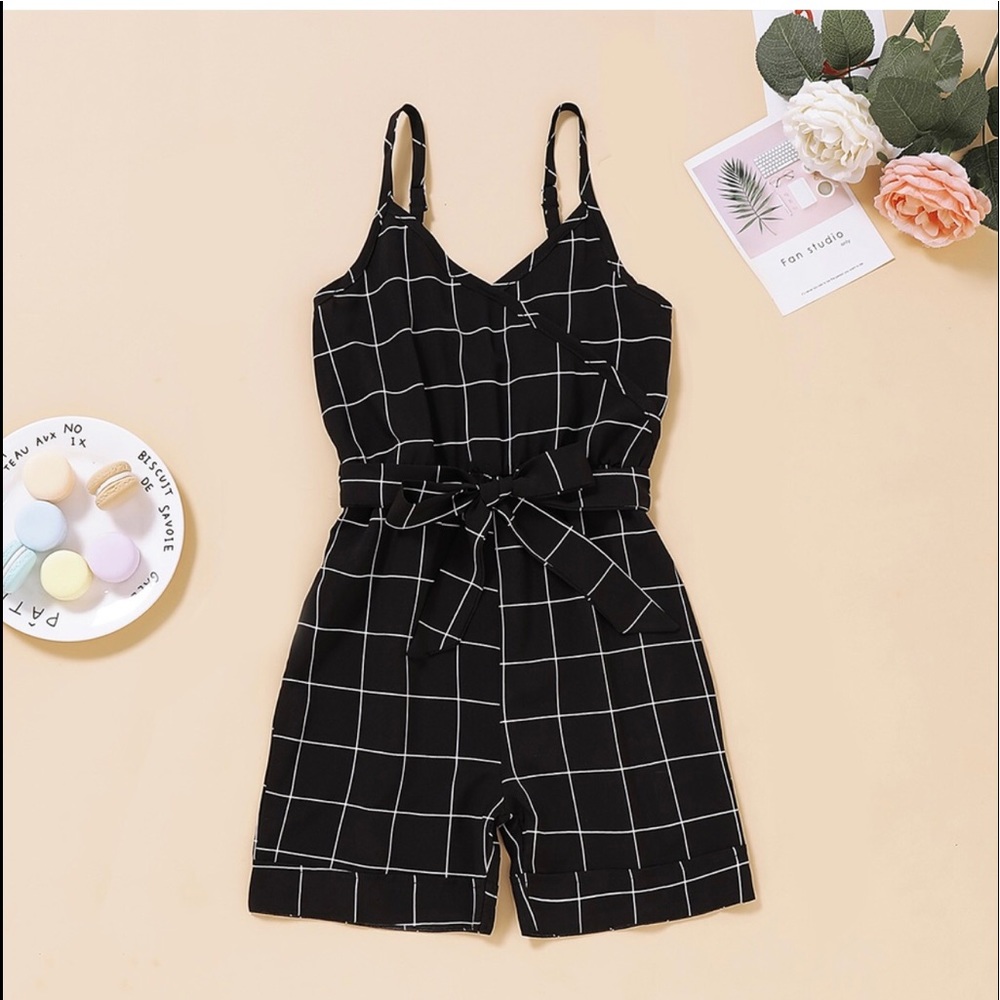 Toddler  Girls Stylish Stripy Plaid Causal Onesie - Picture 2 of 6